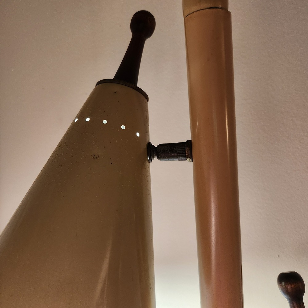Vintage Mid Century Modern 3 Light Cone Shade Floor Lamp Atomic Retro MCM - Picture 2 of 14